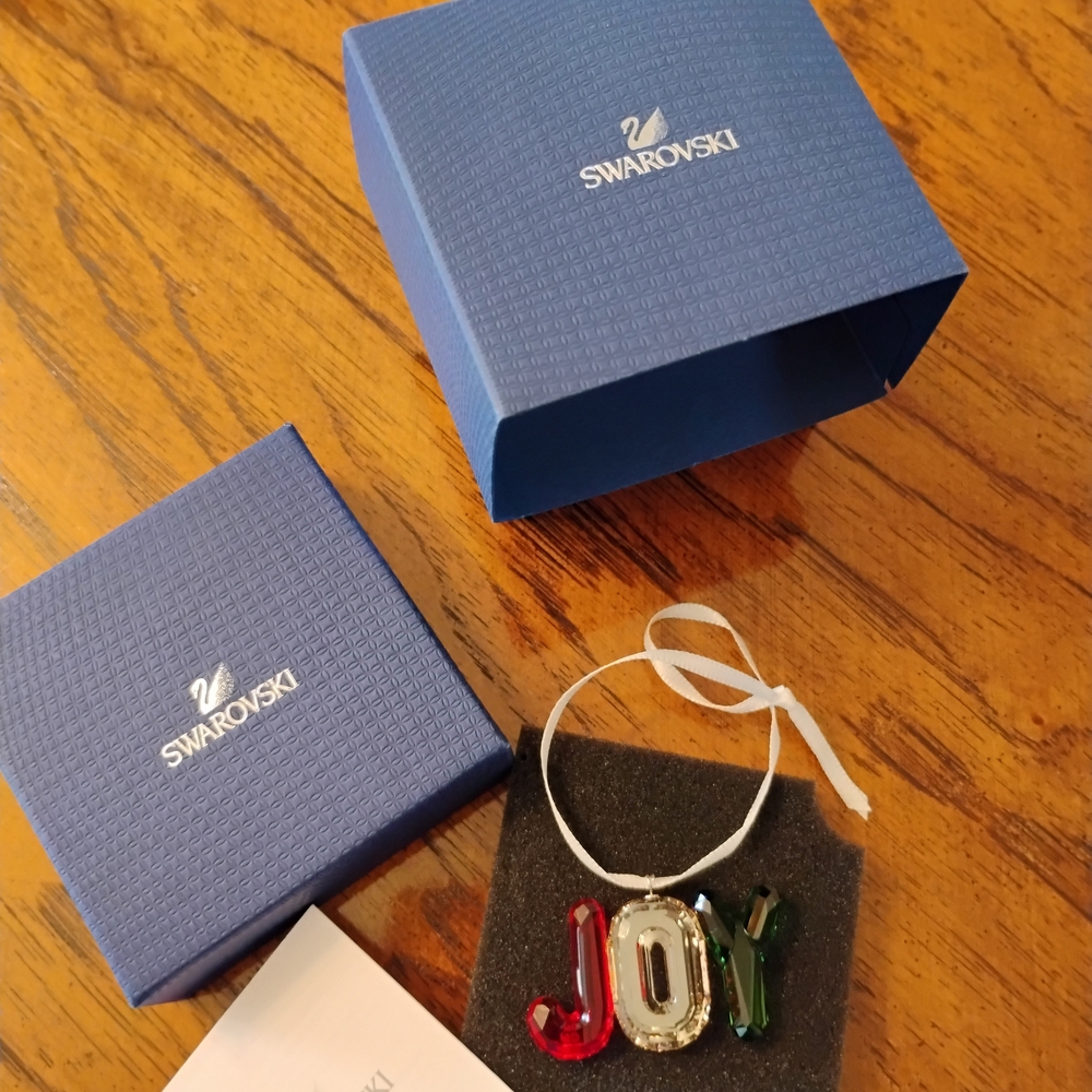 Swarovski JOY Ornament with Red, Green, and Gold Crystals